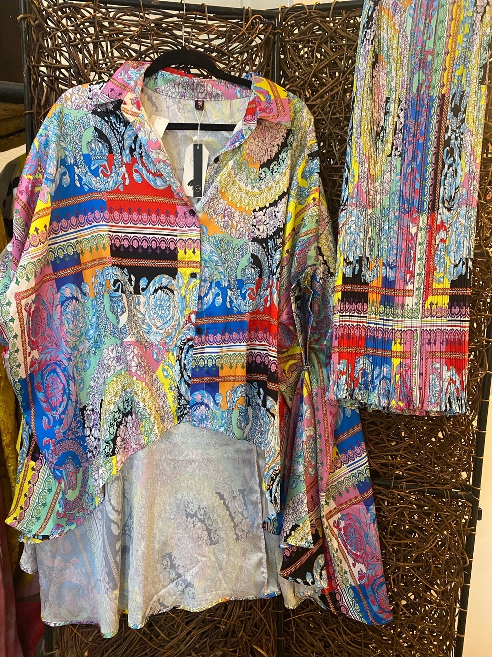 Multicolor Paisley Print Button-Down Blouse